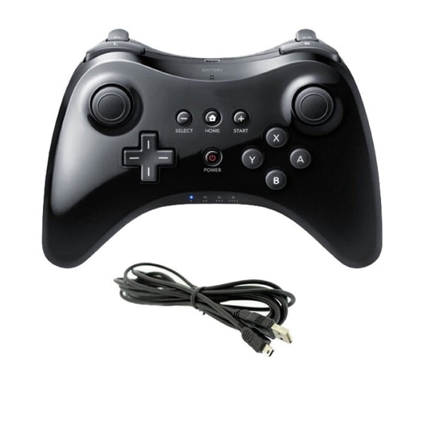 Wii U-kontroller, laddningsbar Bluetooth Dual Analog Controller Gamepad för Wii U Pro-kontroller med USB-laddningskabel Ty