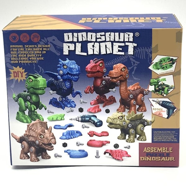 DIY-monterad set 045-3 6 demonterade dinosaurier (3 i 1) (2 färger)