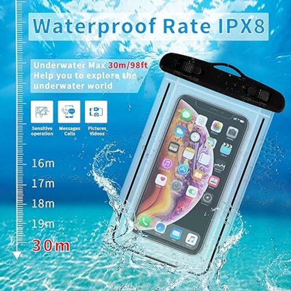 Vattentät väska för smartphone, ipx8 touch Sensitive vattentät