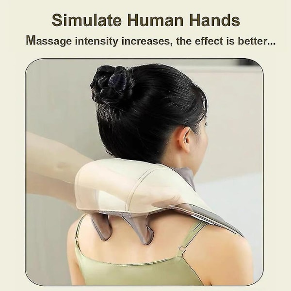Massageapparater til nakke og skulder med varme, nakke- og rygmassageapparat Grey