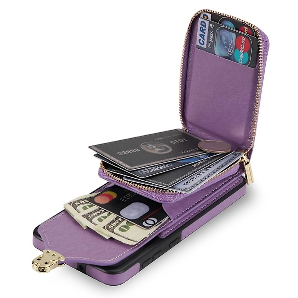 Samsung Galaxy S24+ Fodral i PU-läder + TPU-kickstand med axelrem Purple