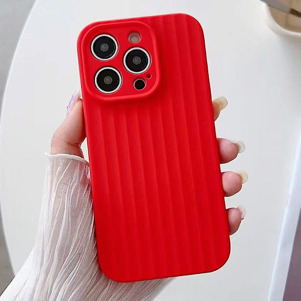 iPhone 13 Pro -kotelo pystysuorilla raidoilla, naarmuuntumaton suojaava neste silikonipuhelinkotelo Red