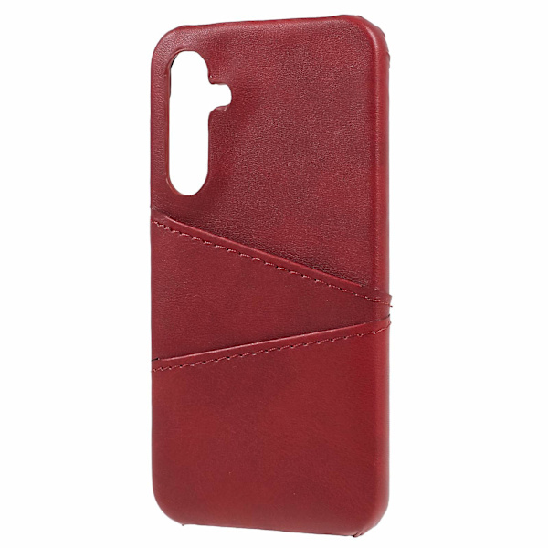 Samsung Galaxy S24+ -kotelo PU+PC-iskunkestävä puhelinkotelo, jossa 2 korttipaikkaa Red