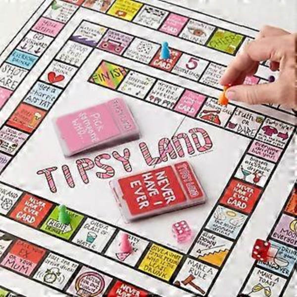 Tipsy Land Brädspel, Drinking Party Brädspel, Unik Plats att Ringa Vänner, Interaktivt Drinking Brädspel för Vuxna board games Party drinking board