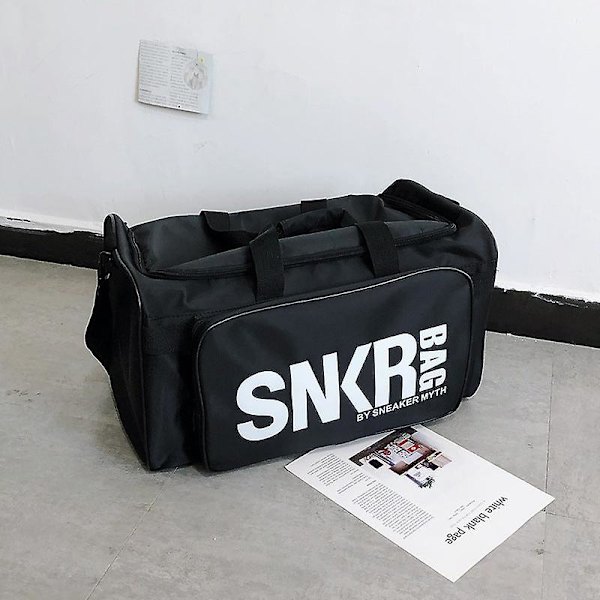Ryggsekk oppbevaring reiseveske sports treningsbag basketballbag stor kapasitet bagasjeveske White logo