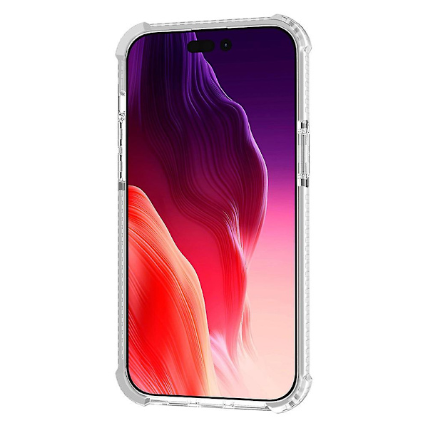 For Iphone 15 Pro Max Fire hjørne dråpesikker telefondeksel Tpu + Akryl gjennomsiktig deksel White