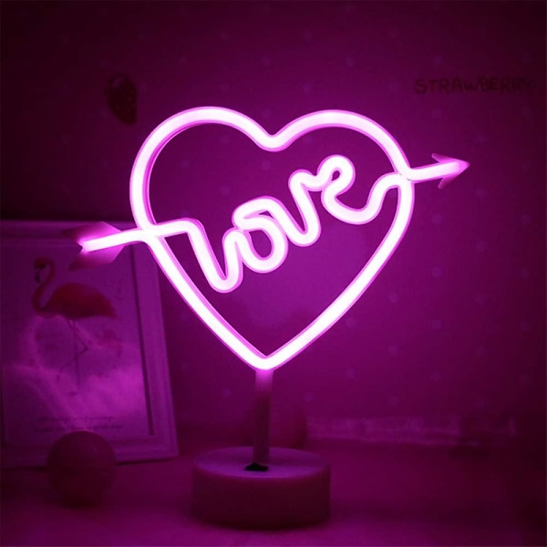 Led Ananas Neon Skilt Luau Sommerfest Dekoration Pink Love heart