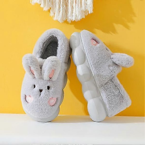 Søde hjemmesko til kvinder Interessante Komfortable Plys Hjemmesko Dyrehjemmesko Kanin Hold Varme Hjemme pink35 grey37