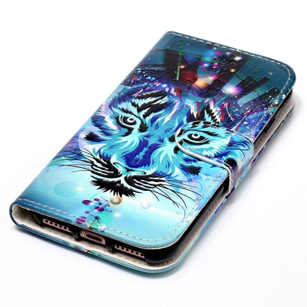 For Oppo A98 5g Etui Pu Læder+tpu Tegnebog Mønster Trykt Mobiltelefon Cover Wolf