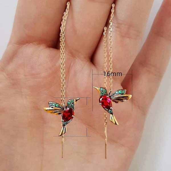 Kolibri-trådörhängen Rhinestone-kedja Tofsörhänge Damörhänge Smycken Fashionabla Långa örhängen Hängande Kvinnor Flickor Alla hjärtans dag Födelsedag