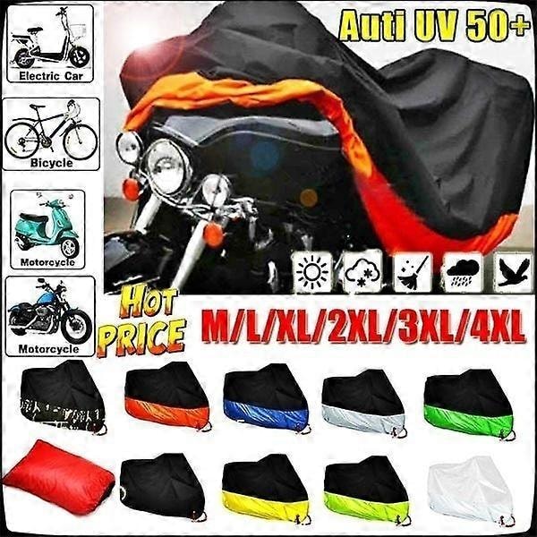 190T Moottoripyörän Suojapeite Vedenpitävä Ulkokäyttöön Lumitiivis fluorescent green XL