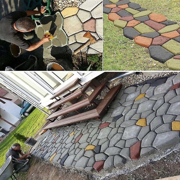 Trädgård DIY Plast Path Maker Trottoarmodell Betong Stepping Stone Cement