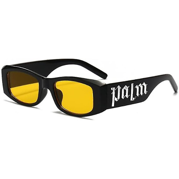 Weloveushop Fashion Square Aurinkolasit Miehille ja Naisille Kirjain Punk Aurinkolasit UV-Suojauslasit Yellow