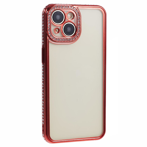 Skyddande skal för iPhone 14 med strassdekor i TPU, smalt Red