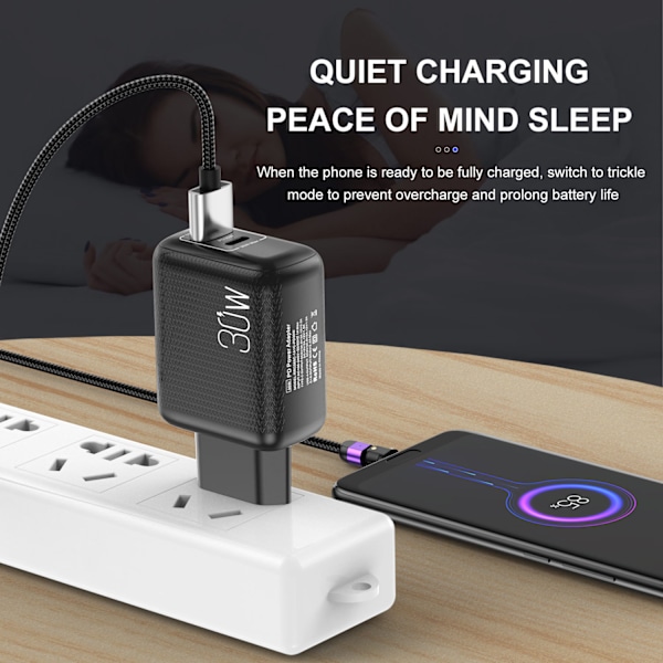 QC3.0 pikalataus PD-laturi 20W sopii Apple 13:lle USB-A+Type-c kaksoisportti latauspää Black British Standard