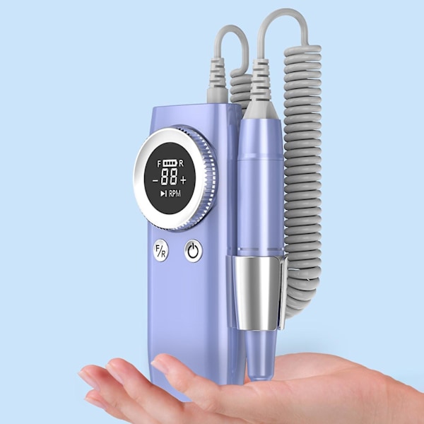 Elektrisk Neglefil Neglesliber Professionel LCD Display 36W 45000 RPM Manicure Pedicure Værktøj Nemt at Bruge Lav Støj 5000mAh USB Genopladelig violet