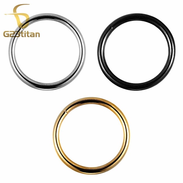 Polerede G23 Titanium Næseringe Øreringe Anti Helix Lob svart 8mm