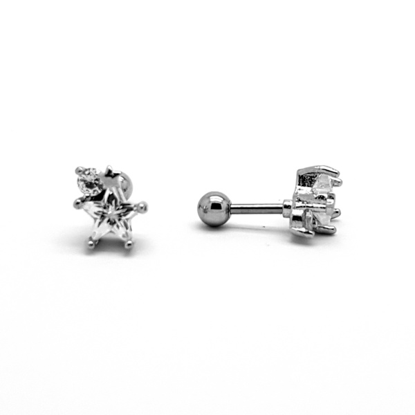 Tragus Piercing Ørestik CZ sølv