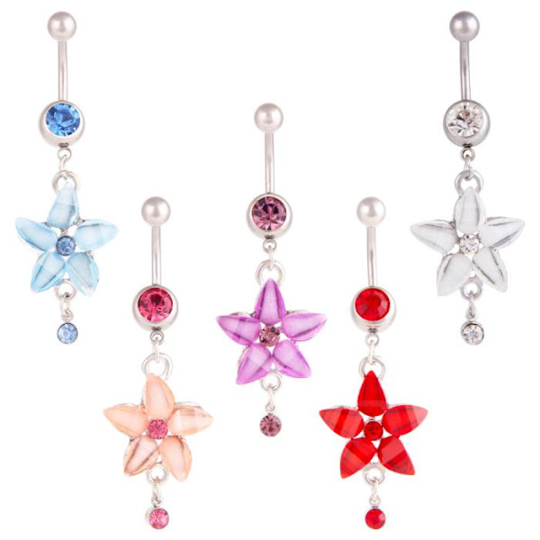 Navle-Belly Button Ring Kropspiercing 316l Stål blå