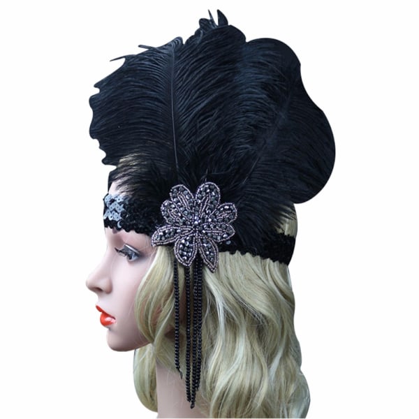 Great Gatsby 1920 Hair Band Vintage tiara Feather