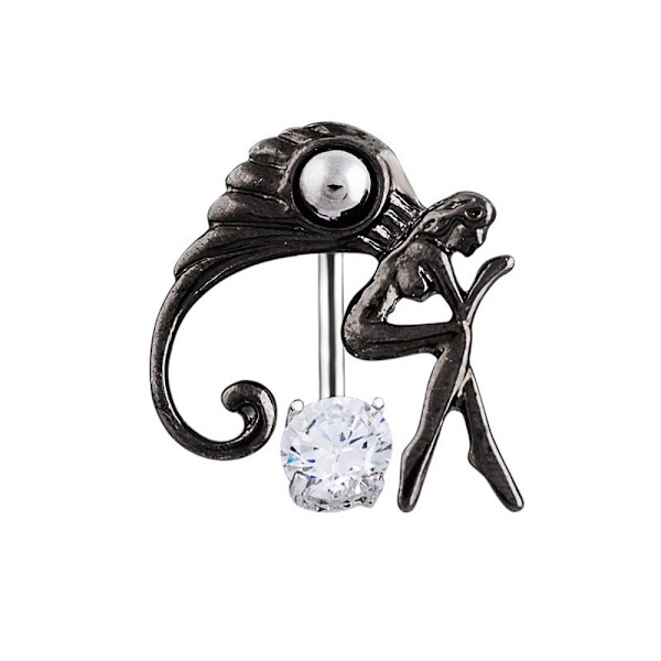 Sort Angel Navle Ring Kropspiercing