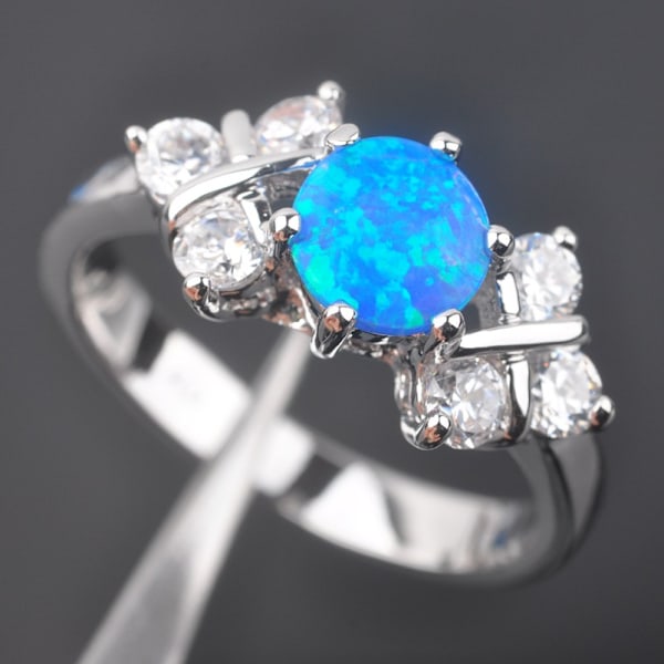 Silversmycken filled ring BLÅ Brand Opal 17
