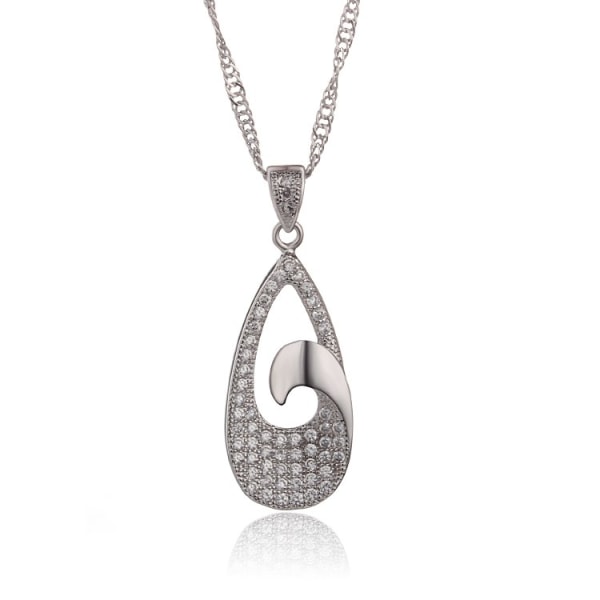 18K White Gold Filled NECKLACE CZ silver