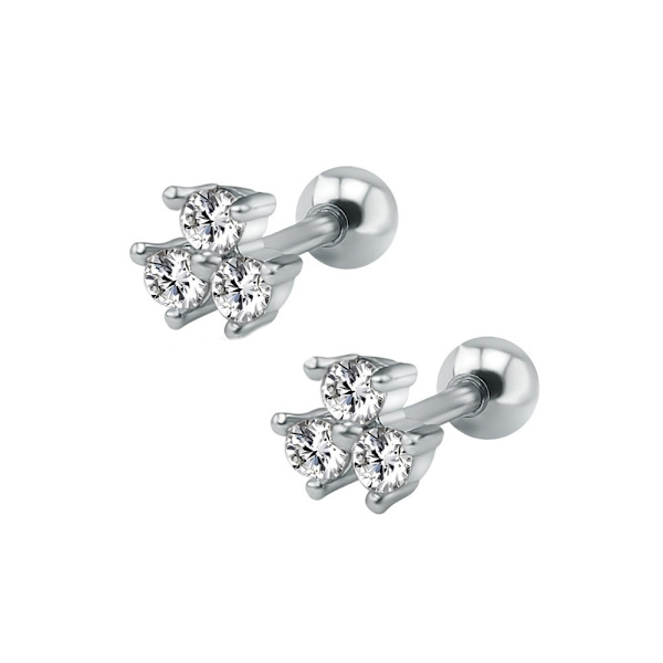 Tragus Piercing Ørestik CZ sølv