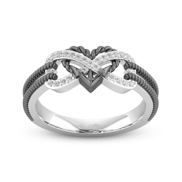 Hjärta ring svart 16