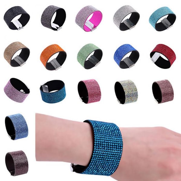 Armbånd med magneter og østrigske krystalrhinestones blå 16	