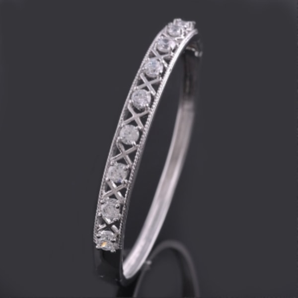 18K White Gold Filled Bracelet CZ