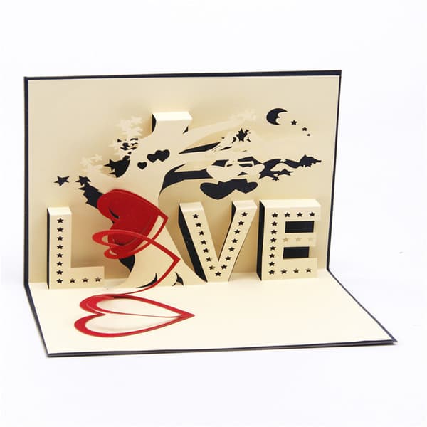 3D-kort älskar LOVE Valentine