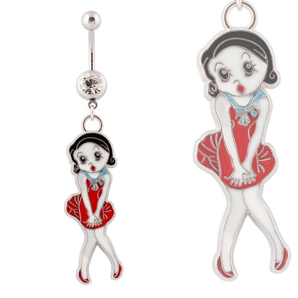 Navle-Belly Button Ring Kropspiercing 316l Stål Pige