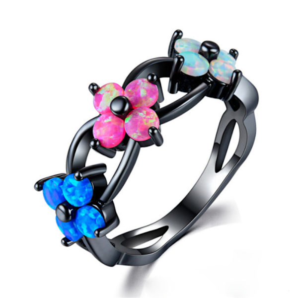 18K sort guld fyldt Rainbow Cut Opal 20