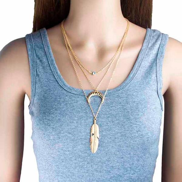 Fler skikt halsband GULD/SILVER silver
