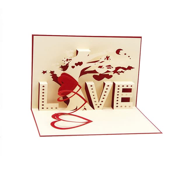 3D-kort älskar LOVE Valentine
