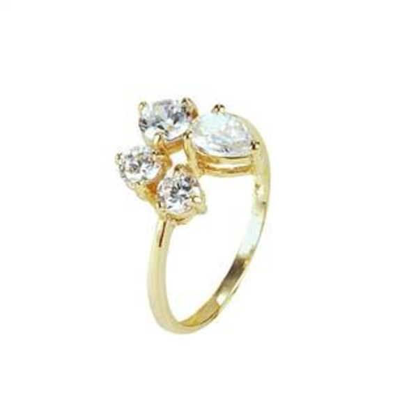 18K Guldfyllda Guld gulddoublé Filled CZ Ring 16