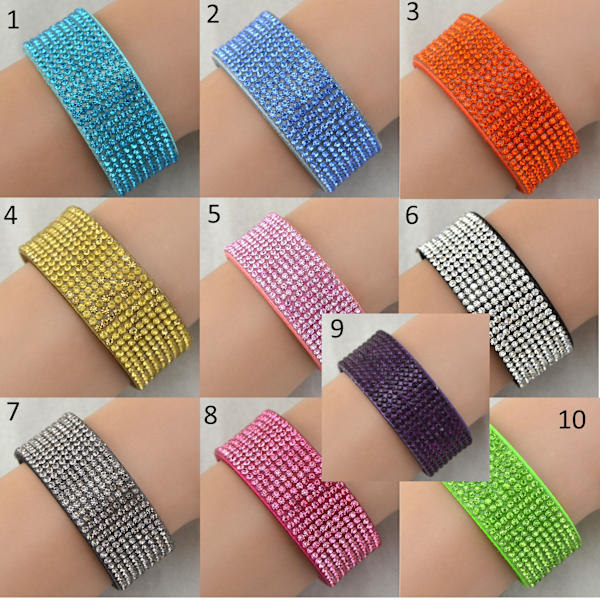 Strass Läderarmband Armband 3