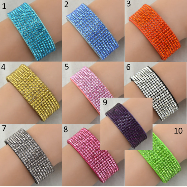 Strass Läderarmband Armband 9