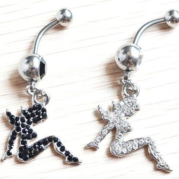 Navle-Belly Button Ring Kropspiercing rosa