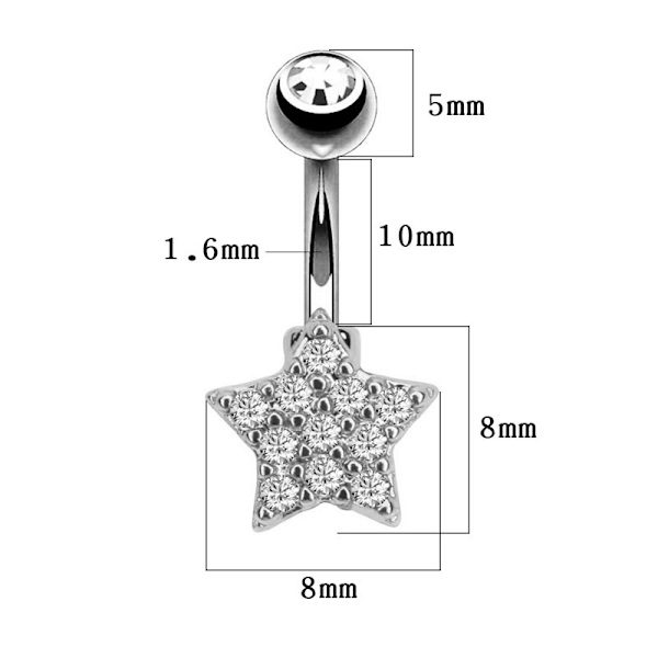 Navle-Belly Button Ring Kropspiercing GULD