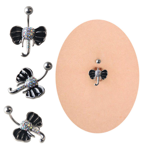 Navle-Belly Button Ring Kropspiercing Elefant