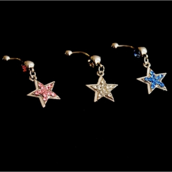 Navle-Belly Button Ring Kropspiercing Blå