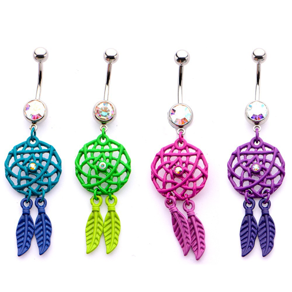 Navle-Belly Button Ring Kropspiercing GRÖN