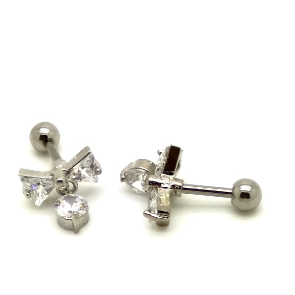 Tragus Piercing Ørestik CZ sølv