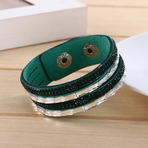 Strass Läderarmband