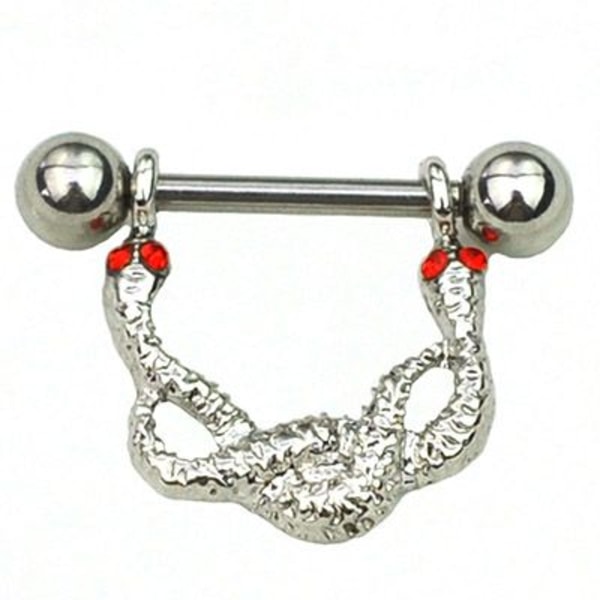 Navle Piercing To Hjerter sølv