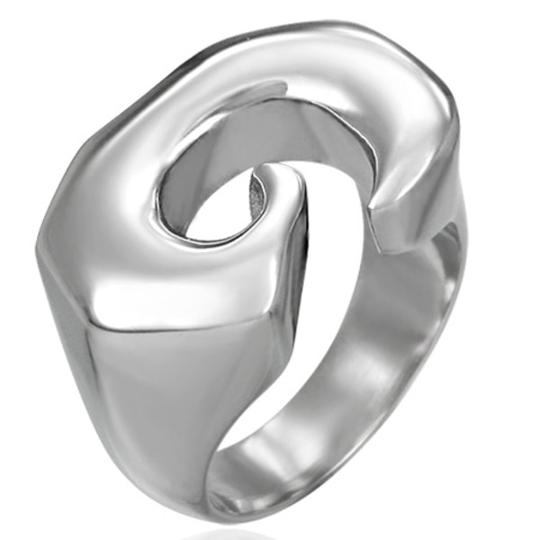 Rostfritt Stål geometriska spiralring 18