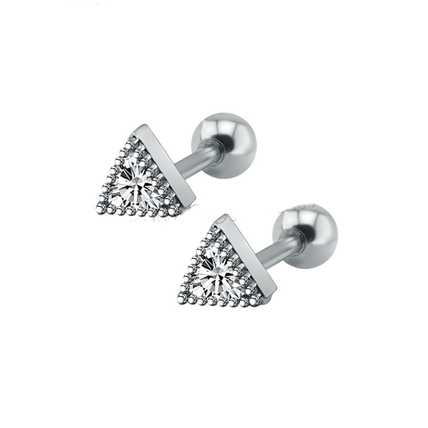 Tragus Piercing Ørestik CZ sølv