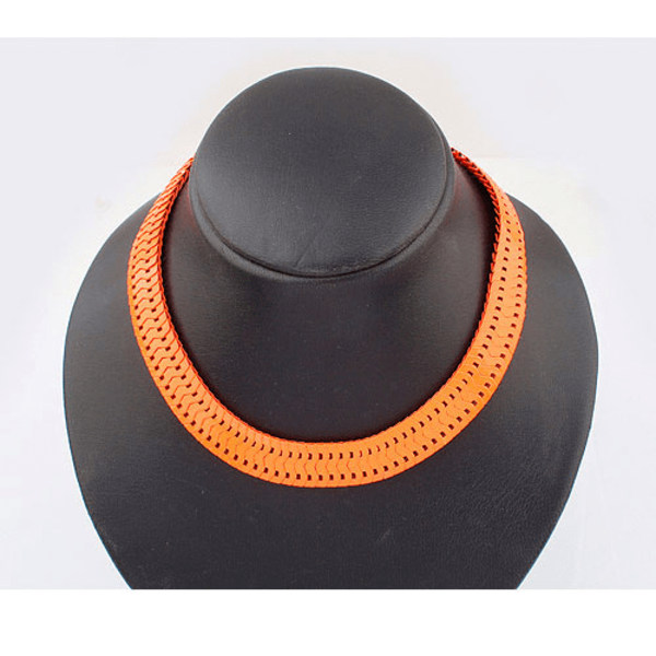 neon färg (gul / rosa / orange) halsband orange